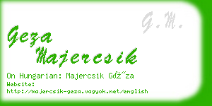 geza majercsik business card